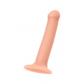 Телесный фаллос на присоске Silicone Bendable Dildo M - 18 см.